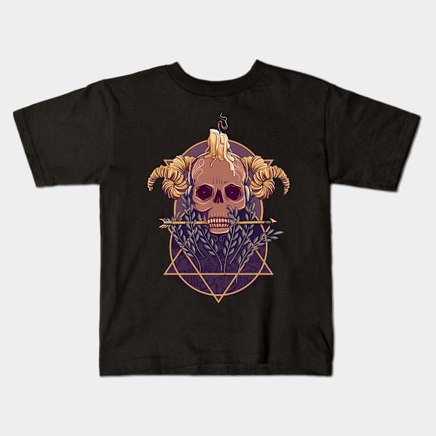 Candle on Skull Kids T-Shirt by asitha